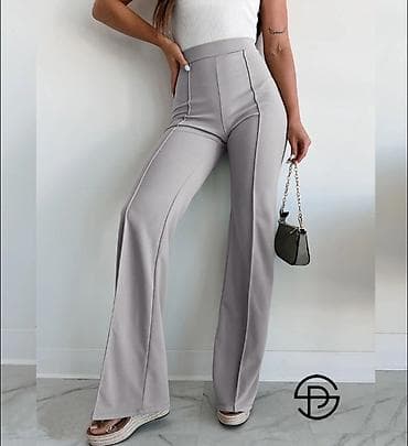 ramax pantalone: Ženske elegantne pantalone sa visokim strukom i širokim nogavicama — 3