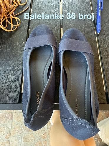 comfort zenska obuca: Baletanke, broj 36. Tamnoplave, sa elastičnom trakom preko risa za — 1