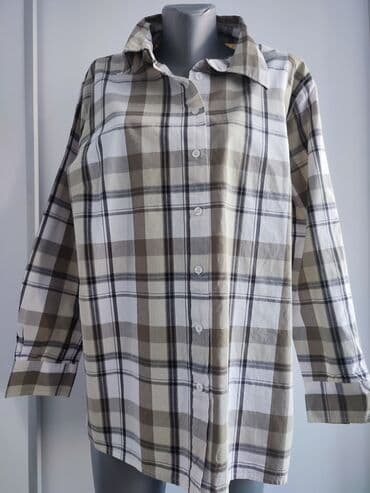 Women's Clothing: 5XL, Cotton, Plaid, color - Yellow — 1