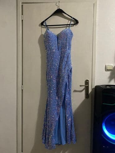 Bershka S, color - Light blue, Evening, With the straps — 1