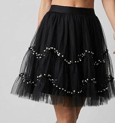 Crna tutu suknja sa bisernim detaljima - Model: kratka/midi dužina