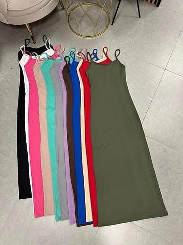 Dresses: Ženska duga haljina na bretele – bodycon kroj - Model: uska, duga — 6