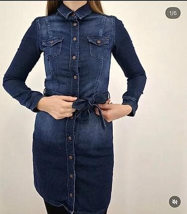dzins haljine: PEPE JEANS haljina od mekog teksasa sa kaišem, na raskoščavanje — 2