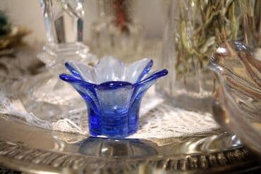 Dodaci za bicikl: Plavi svećnjak KOBALT U odličnom stanju, kao nov. Prelep, starinski — 2