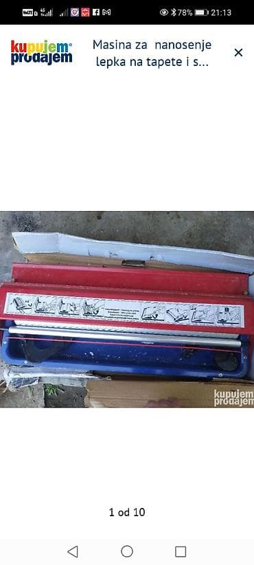 Mašina za nanošenje lepka na tapete (pasting machine) - Namenjena za