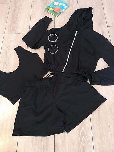 Overalls: Komplet iz 3 dela:crop top dukserica na rajfislus,majica na bratele i — 4