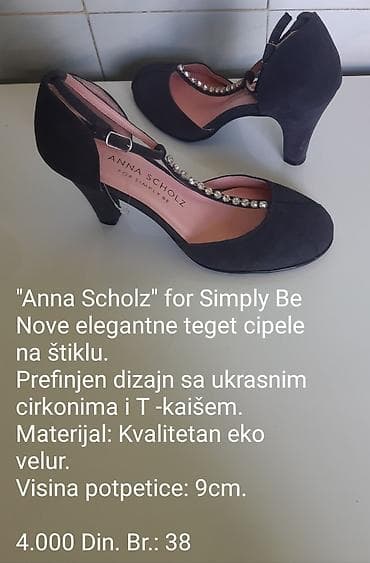starke sa stiklom: Anna Scholz for Simply Be – elegantne teget cipele na štiklu - Model — 1