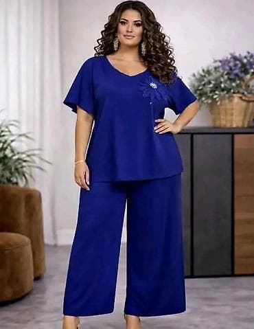 vogeli kompleti zenski: Dvodijelni ženski komplet – plus size - Gornji dio: bluzica sa — 5