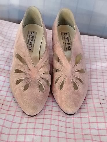 set za manikir i pedikir lidl: Vintage LAURA BERG roze cipele sa izrezima (prirodna prevrnuta koža) — 4