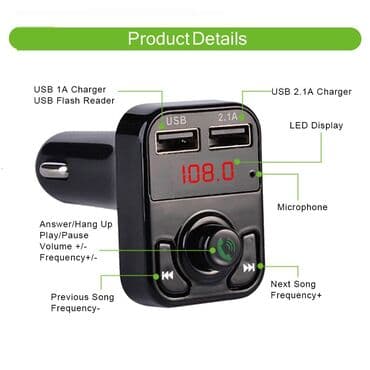 merac pritiska u gumama: V2 - Handsfree FM Bluetooth Auto Car Kit USB punjač MP3 Bežični — 13