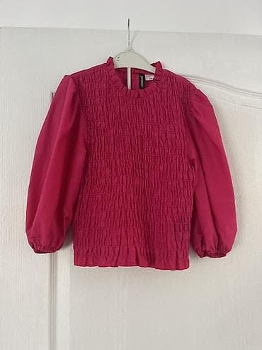 kosulja i pantalone kombinacije zenske: H&M Divided bluza, ženska - Boja: intenzivno pink/fuksija - — 1