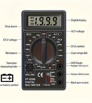 korektor za struju: Digitalni multimetar DT-830B/DT-830D - LCD ekran sa 3½ cifre (1999) — 4
