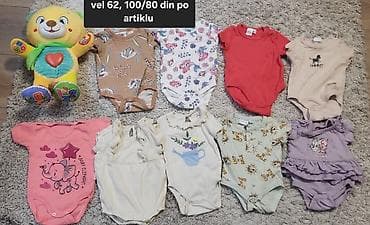 Bebi bodiji – veličina 62 - Razni modeli i boje: jednobojni, sa