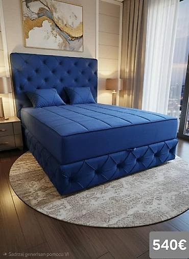 kolevka za bebe dexy co: Luksuzni tapacirani bračni krevet sa visokim uzglavljem - Dizajn — 5