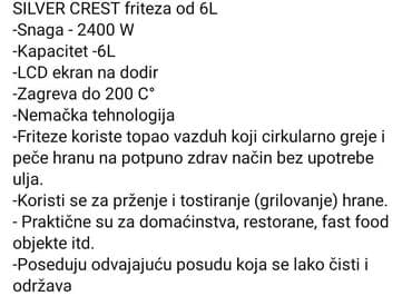 beko friteza na vruć vazduh: Friteza — 2