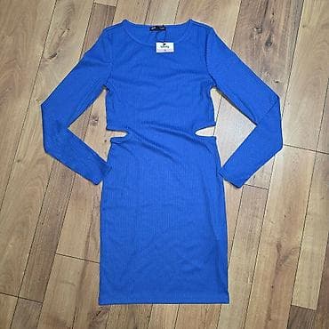 patike plave: Sinsay ženska haljina, veličina M.Nova - Model: uska, rebrasta — 2