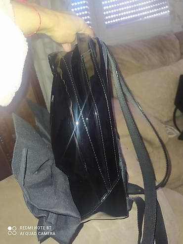 masivni prsten: Puma ženski ranac – lak kožni/visokosjajni finiš, crna boja. - — 3