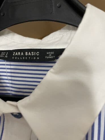 pamučne haljine tunike: Zara, M (EU 38), Pamuk, Prugasti, bоја - Svetloplava — 2