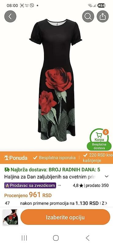 zenske trenerke adidas: Ženska duga haljina sa upečatljivim printom u plavo-belim tonovima — 3