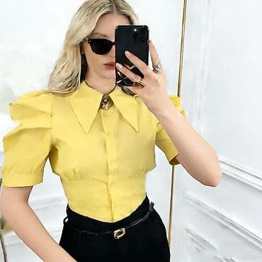 lacoste košulje: Elegantna ženska košulja sa kratkim rukavima i puf detaljima 2200 din — 5