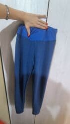 Košulje, bluze i tunike: Ženske sportske helanke – plavo/tamno plava tekstura sa heksagonalnim — 3