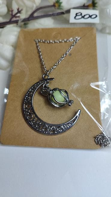 naocare za motor: Ogrlica sa priveskom Mesec i kavez-kuglicom - Materijal: legura — 6