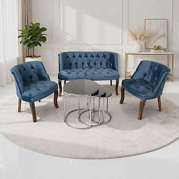 polovne garniture kraljevo: Luksuzni set tapaciranog nameštaja – trosed/klupa i dve fotelje sa — 1