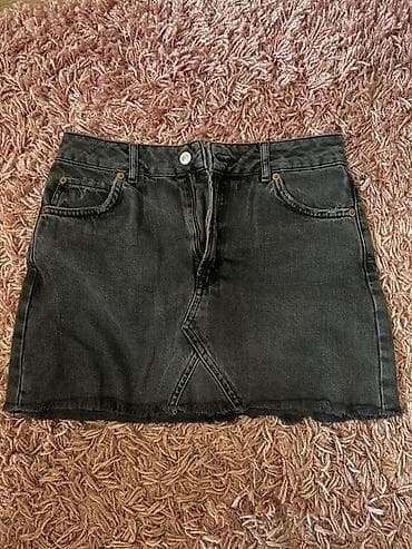 kamel cizme: Crna teksas mini suknja - Materijal: klasični denim (pamuk sa blagim — 1