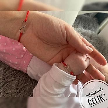Setovi nakita: Komplet narukvica “Mama i beba” - Dve usklađene narukvice na crvenom — 2