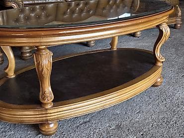 stilske komode: Ovalni klub sto, klasičnog dizajna - Materijal: masivno drvo sa — 7