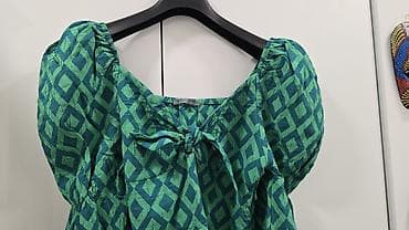 Men's Clothing: Zelena mini haljina sa geometrijskim printom (dijamanti) u dve nijanse — 1