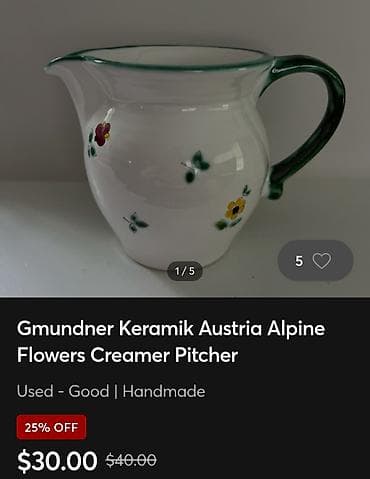 brusshalter turski c: Bokal nov Gmunder Austrija,komplet rucni rad iz 80ih.gidina. Bokal — 2