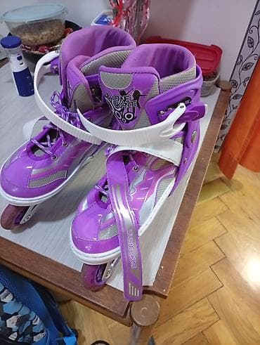 Oprema za skijanje: Rolerke (in-line) za decu – ljubičaste sa sivim i belim detaljima - — 2