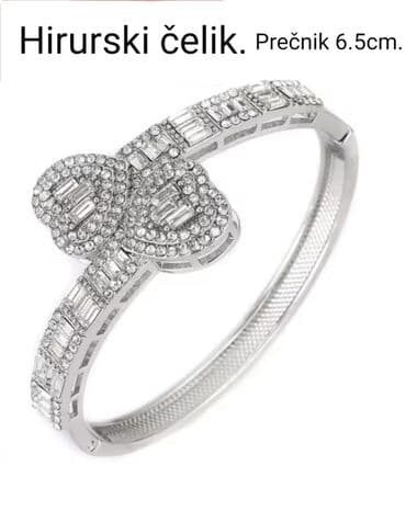 torbe od krzna: Bangle, Material: Cubic zirconia, Stainless steel — 1