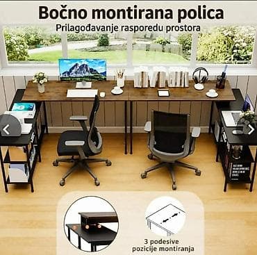 namestaj povoljno: Radni sto sa bočnom policom – podesiva montaža i veliko odlaganje - — 2