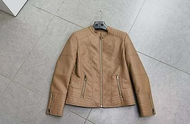 Jakna zenska za punike dame sa postavom od eko kože sa glatkom mat