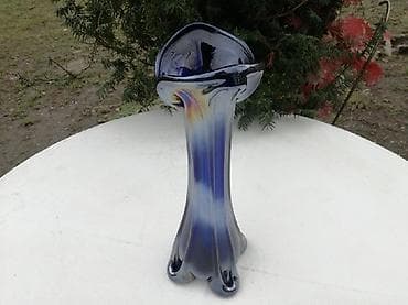 Stara Unikatna Kobaltna Plava Vaza Murano broj 1. Visina 34cm. Masivna