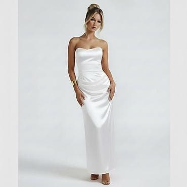 haljina 10: 💫Prelepa Elegantna satenska večernja haljina bez bretela - Silueta — 5