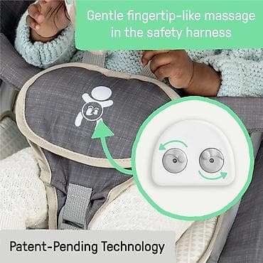 Kids II Ingenuity Ležaljka Happy Belly – Chambray (0–6 m) sa masažerom