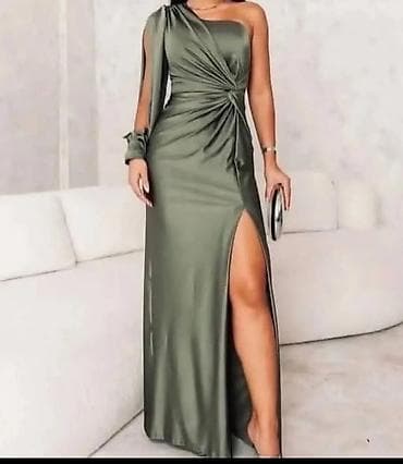 paket haljina: Bordo elegantna haljina na jedno rame samo boro - Model: asimetrična — 4