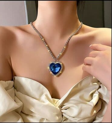 srebrna ogrlica detelina: Titanik plavo srce okeana, ogrlica i privezak — 1