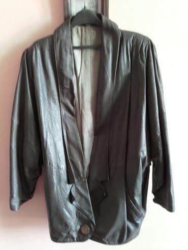 pončo za zimu: XL (EU 42), Leather, Single-colored, color - Khaki — 3