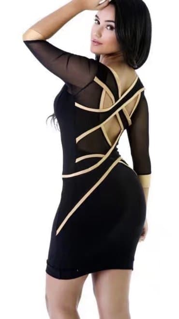 najlepse haljine za svecane prilike: M (EU 38), color - Black, Evening, Long sleeves — 1