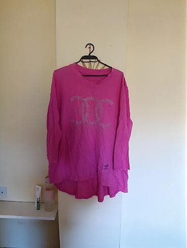 pull and bear haljine: Ružičasta ženska tunika/duža majica sa dugim rukavima. Prednji deo — 1