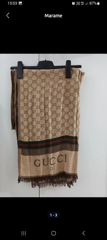 p.s esarpe: Gucci, Cotton, color - Brown — 3