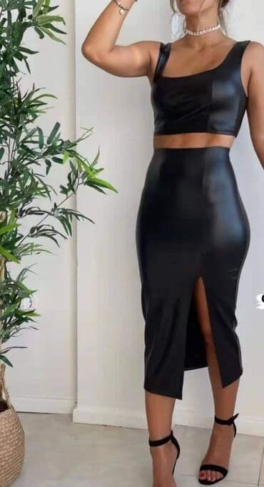 kožna suknja stradivarius: Suknja eko koza 1900 — 1