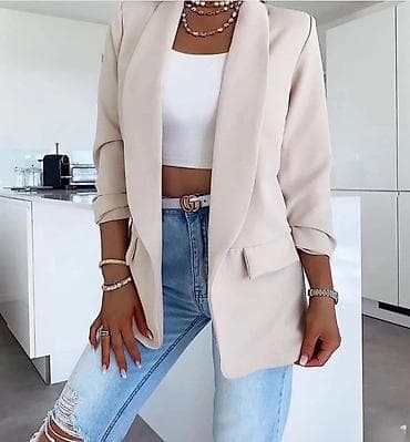 espadrile beograd: Ženski elegantni blejzer – bez kopčanja, dužina do ispod kukova — 4