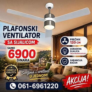 Plafonski ventilator sa ugrađenom sijalicom – svežina i svetlost u