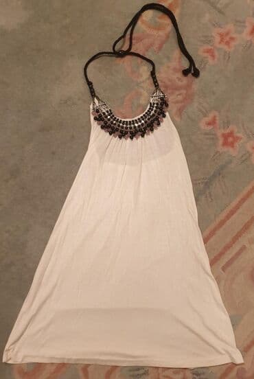 srebrna ogrlica sa krsticem: M (EU 38), color - White, Cocktail, With the straps — 2