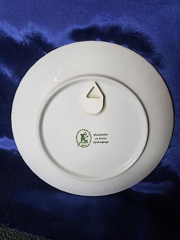 cediljka za caj: Tanjir za zid Klajber porcelan Bavarija rucni rad sa 22- om pozlatom — 8